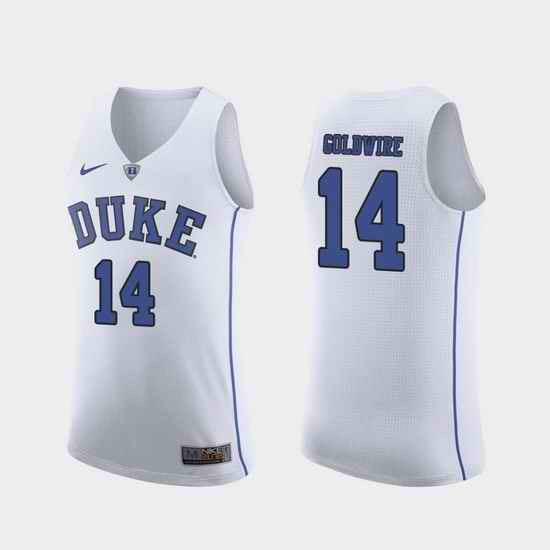 Men Duke Blue Devils Jordan Goldwire White Authentic College Basketball Jersey